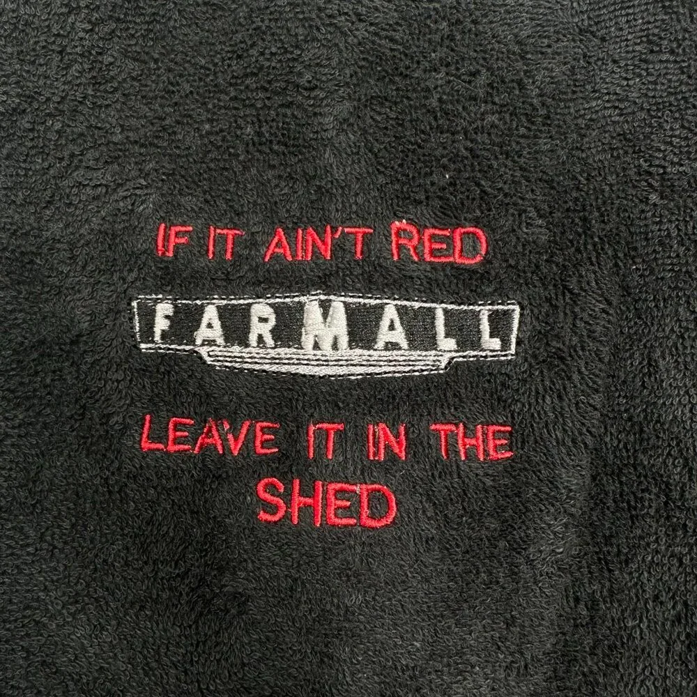 Farmall Towels Embroidered Hand Towel Set Red Black Bathroom Farm Tractor Decor